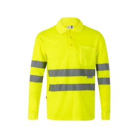 Láthatósági galléros hosszúujjú póló