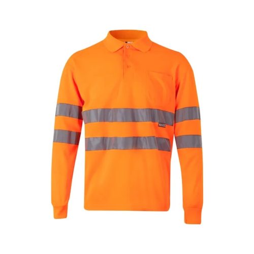 Láthatósági galléros hosszúujjú póló