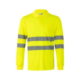 Láthatósági galléros hosszúujjú póló