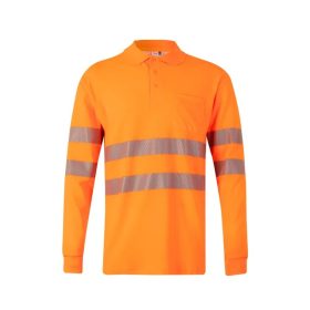 Láthatósági galléros hosszúujjú póló