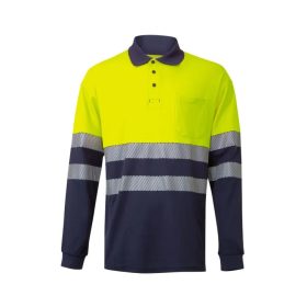 Láthatósági galléros hosszúujjú póló